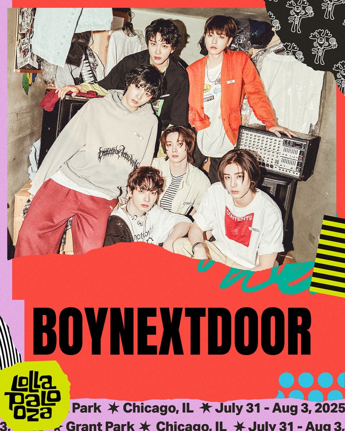 BOYNEXTDOOR、8月3日にアメリカ最大の音楽フェス・ロラパルーザに出演