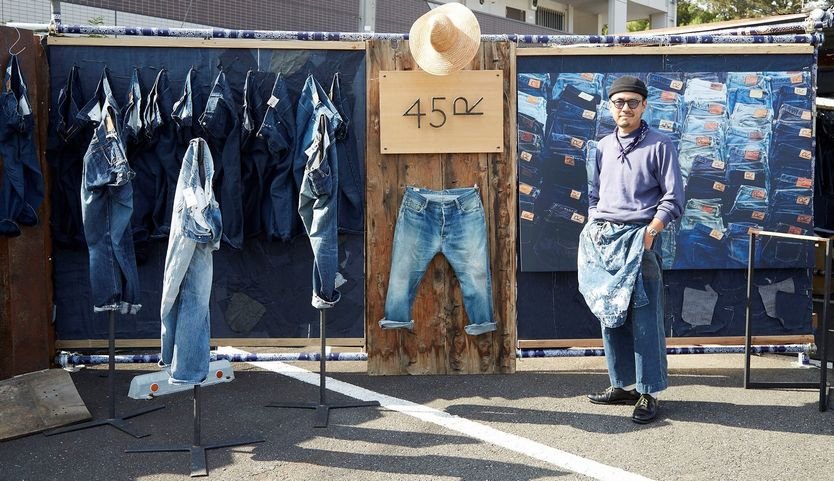 45R 今季新品【 藍インドカディdeタックTシャツ】フォーテーファイブアール